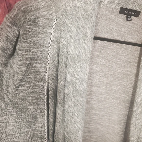 Verve Ami Light Gray And Green Draped Cardigan - Picture 5 of 5